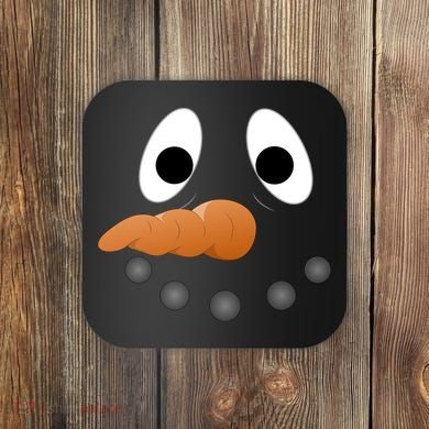 Funny Snowman Face Coaster