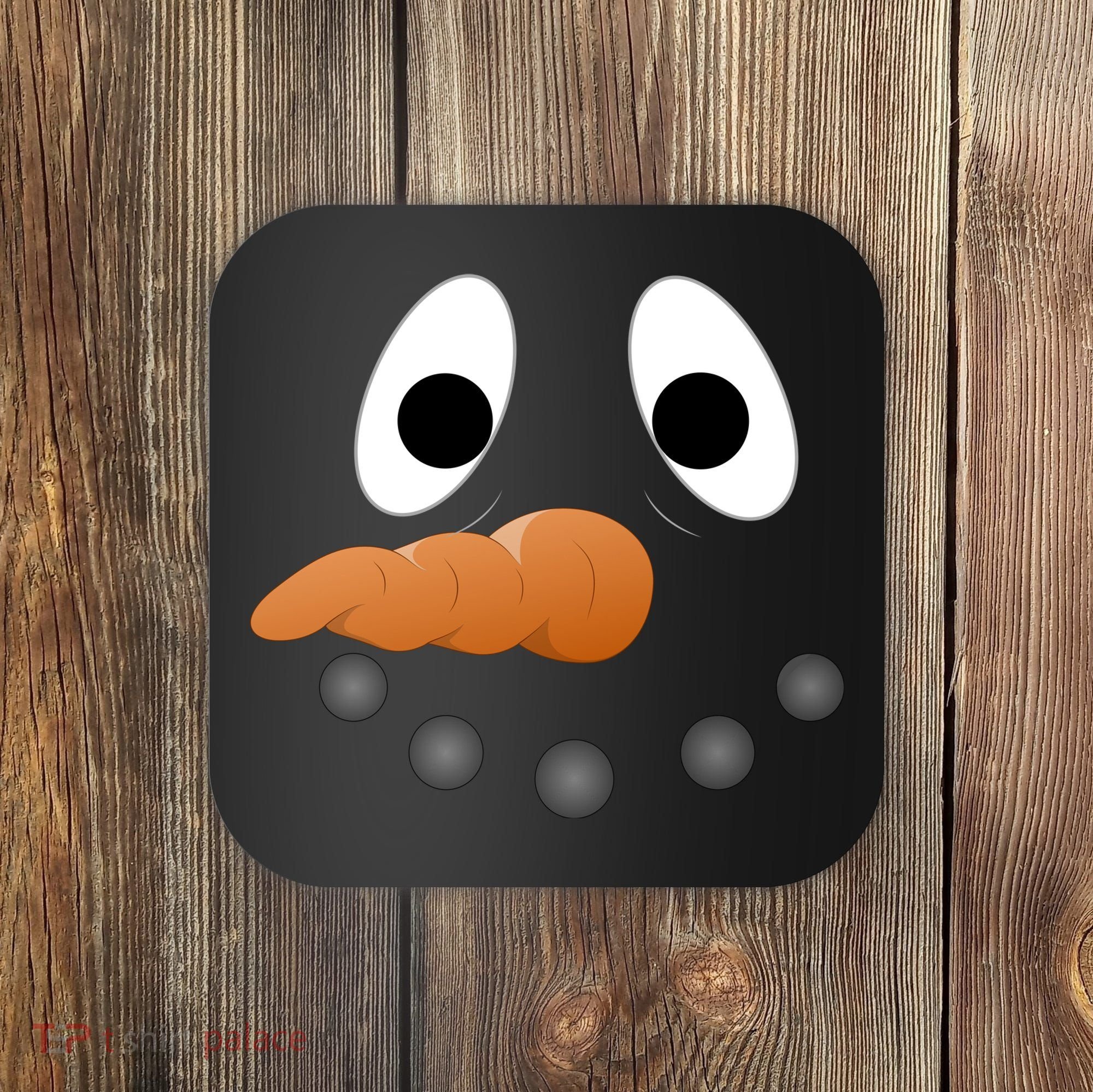 Funny Snowman Face Coaster