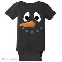 Funny Snowman Face Baby Bodysuit thumb 0