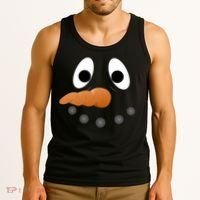 Funny Snowman Face Tank Top thumb 3