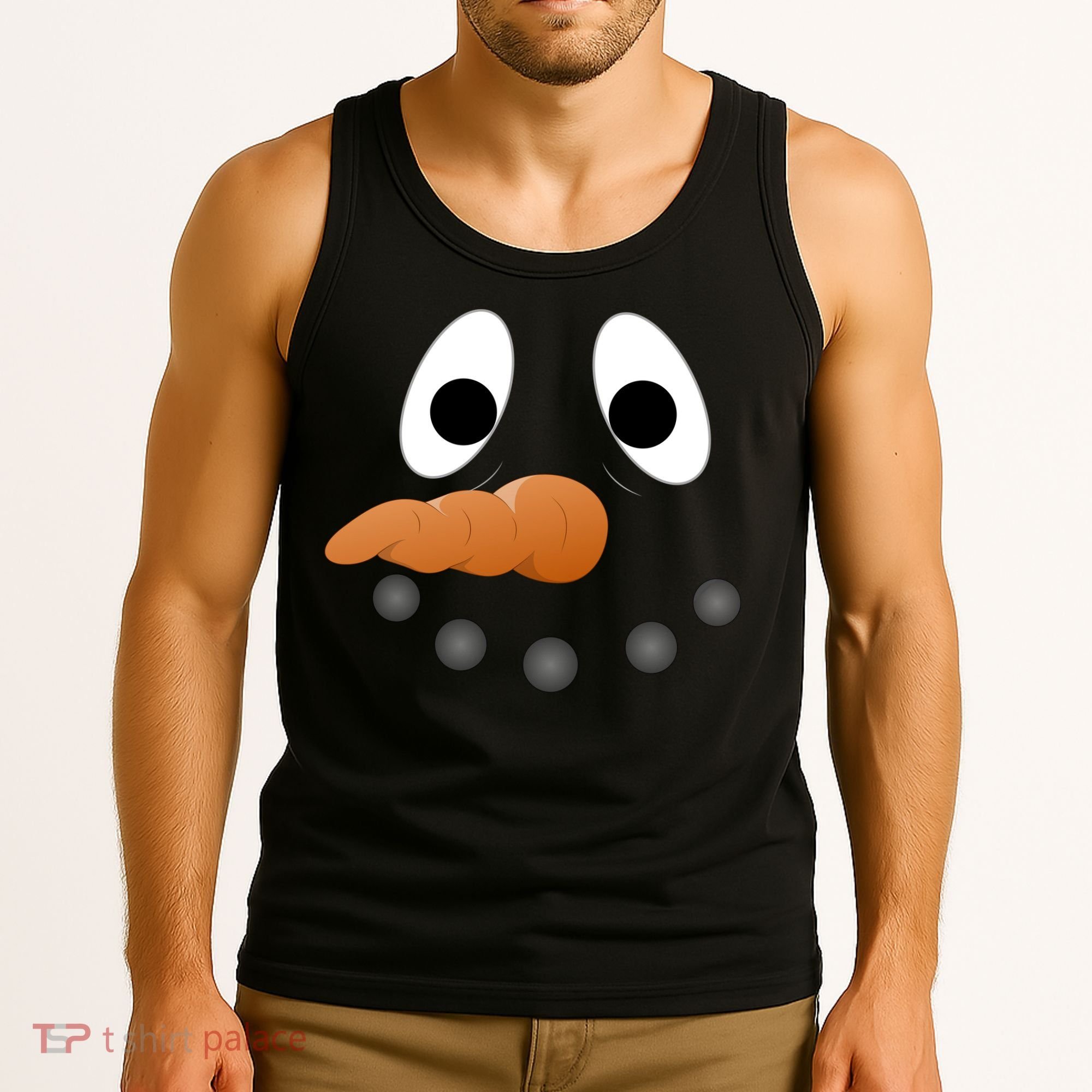 Funny Snowman Face Tank Top