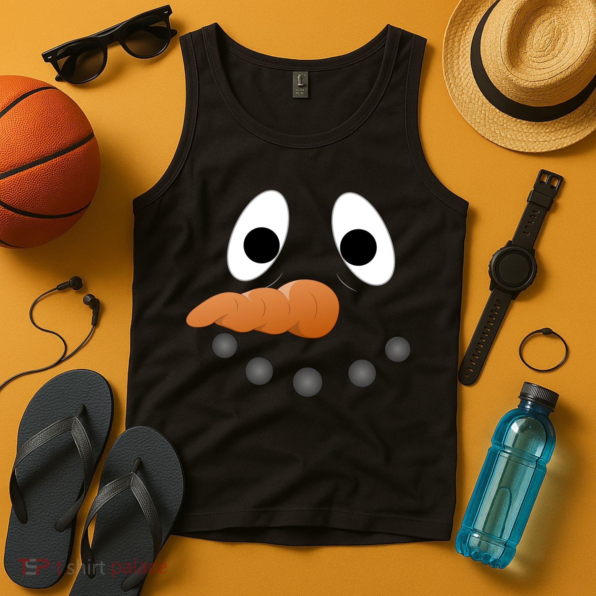 Funny Snowman Face Tank Top