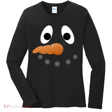 Funny Snowman Face Women's Long Sleeve Shirt