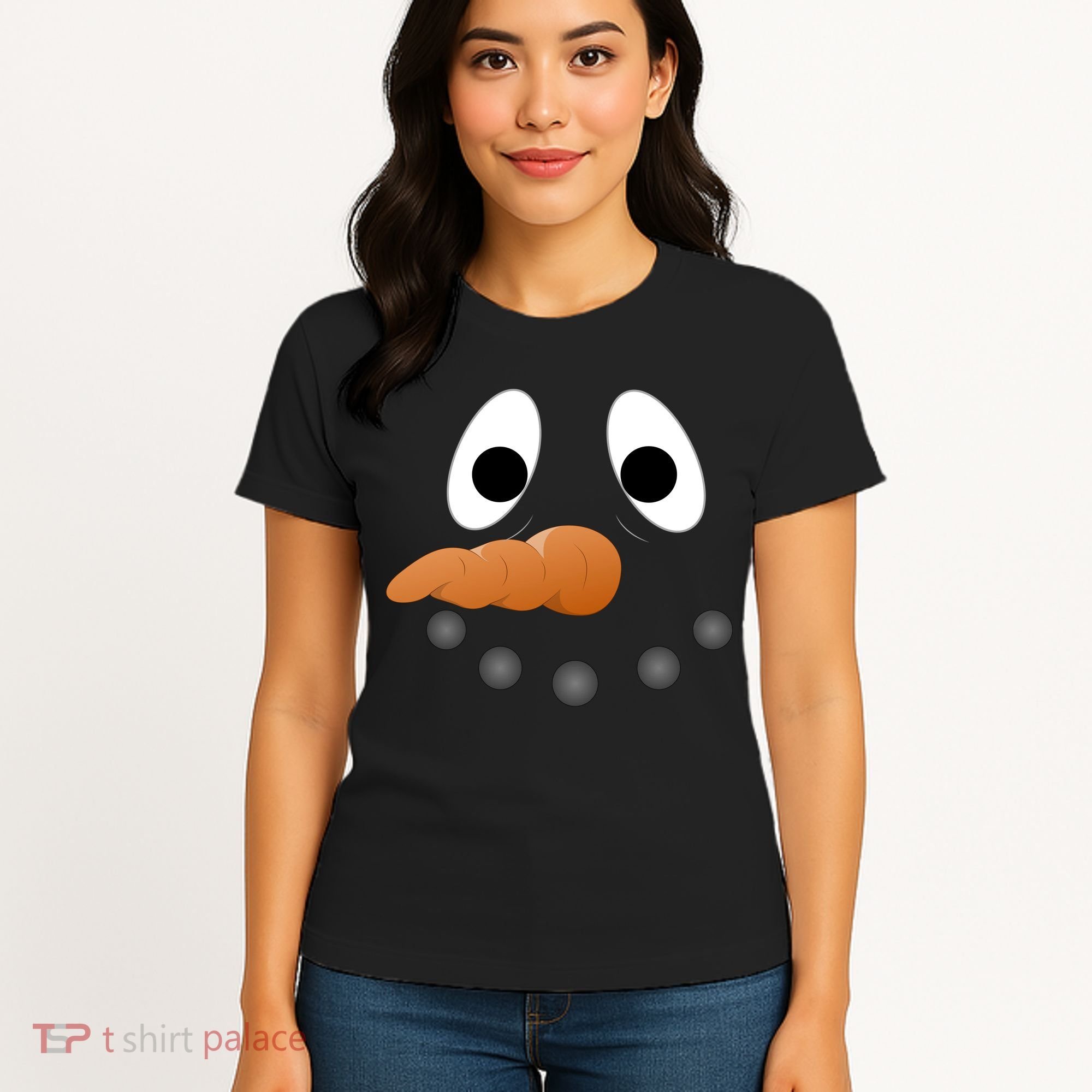Funny Snowman Face Women's T-Shirt
