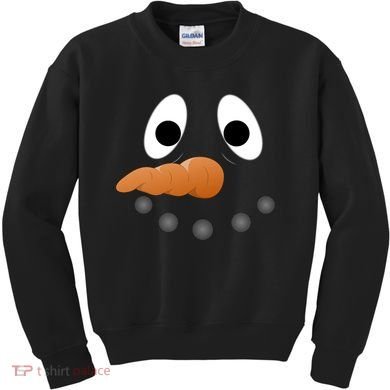 Funny Snowman Face Kids Sweatshirt