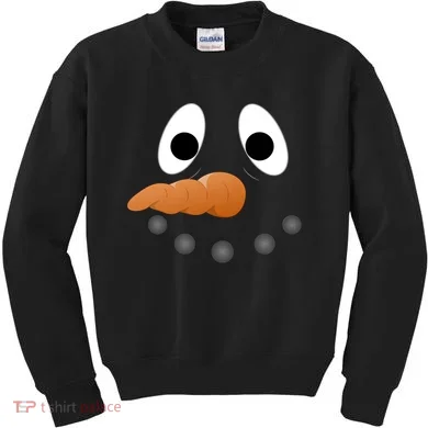 Funny Snowman Face Kids Sweatshirt