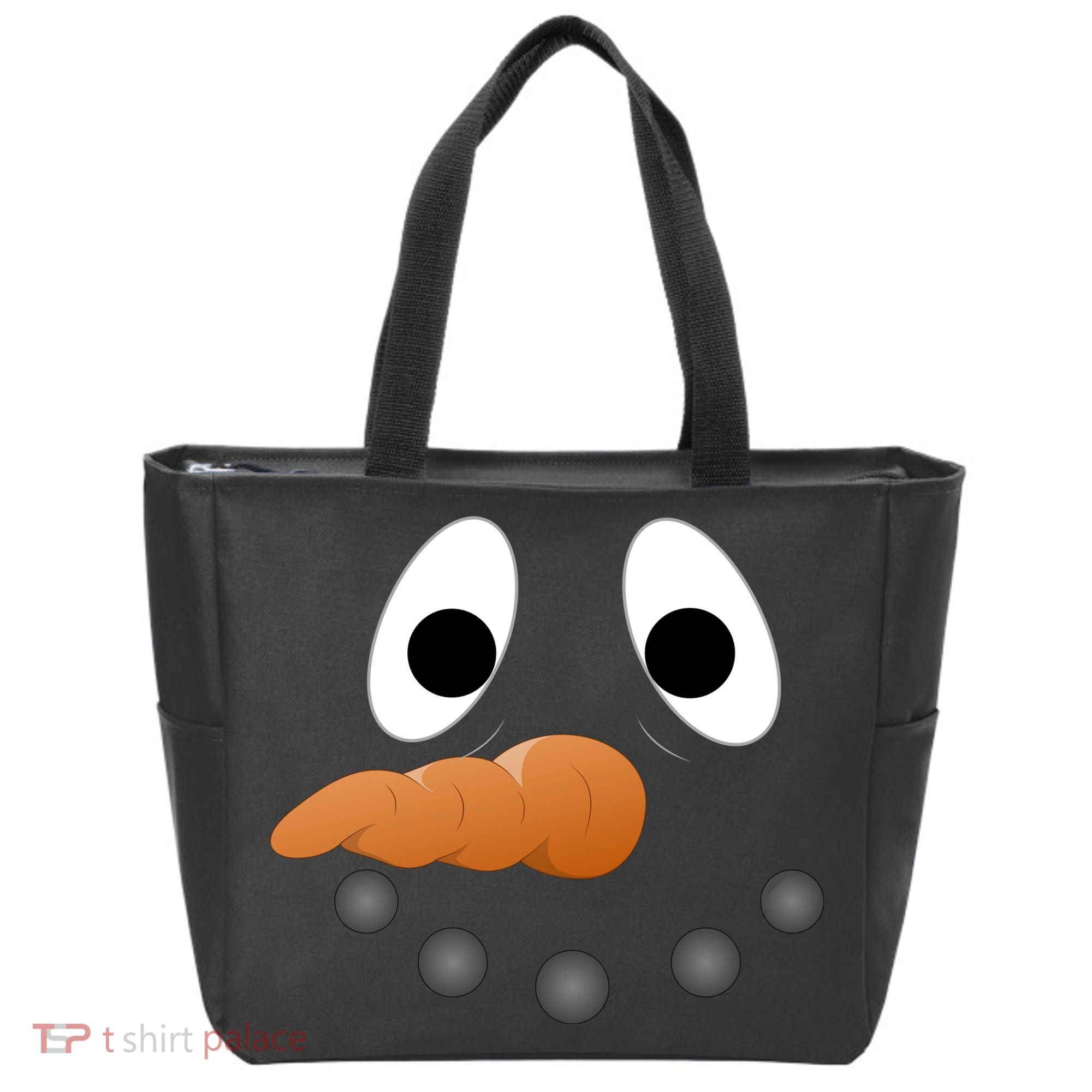 Funny Snowman Face Tote Bag