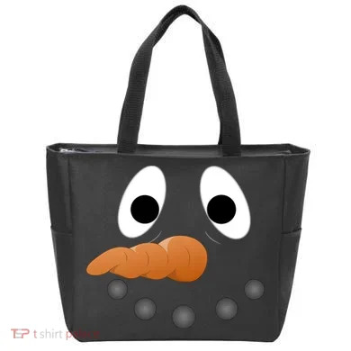 Funny Snowman Face Tote Bag