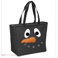 Funny Snowman Face Tote Bag thumb 2