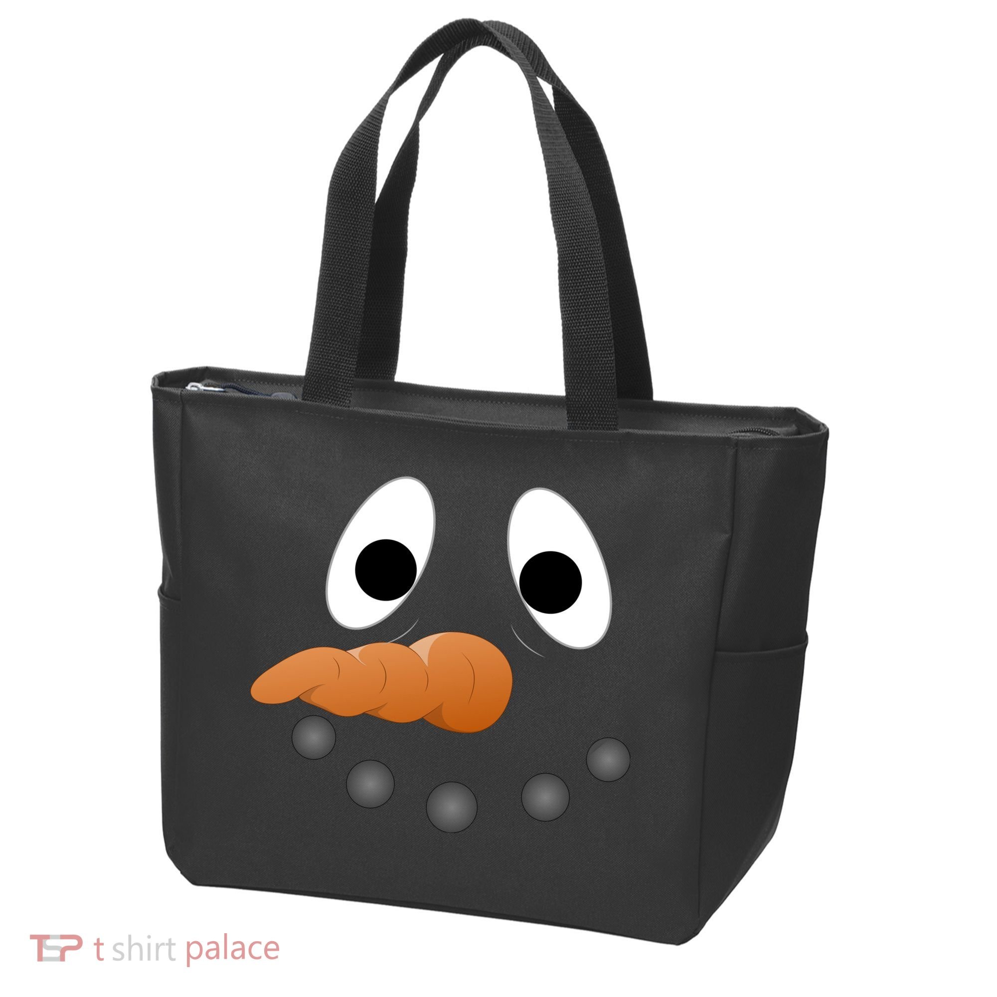 Funny Snowman Face Tote Bag