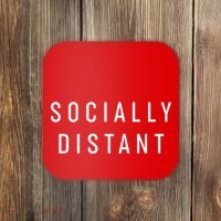 Funny Socially Distant  Coaster thumb 0