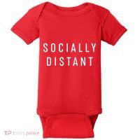 Funny Socially Distant  Baby Bodysuit thumb 0