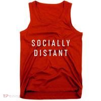 Funny Socially Distant  Tank Top thumb 0