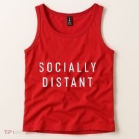 Funny Socially Distant  Tank Top thumb 2