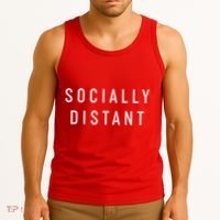 Funny Socially Distant  Tank Top thumb 3
