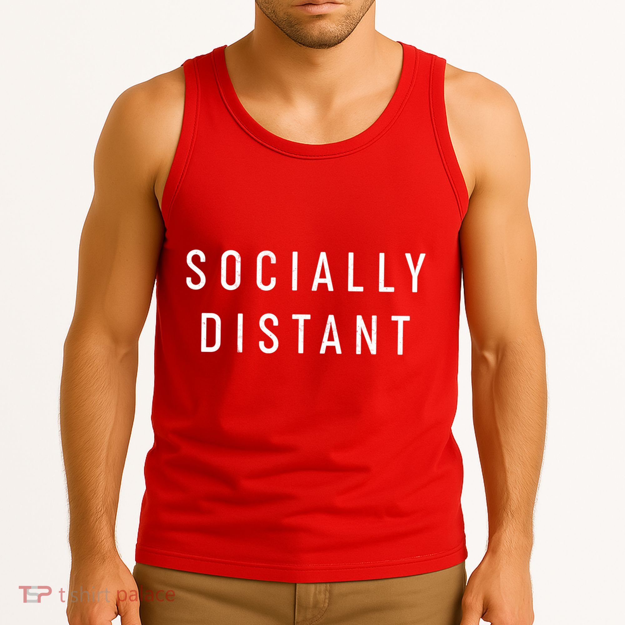 Funny Socially Distant  Tank Top