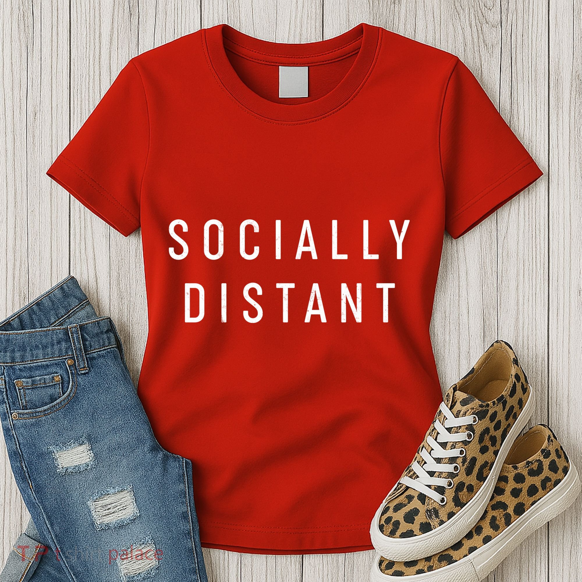 Funny Socially Distant  Women's T-Shirt