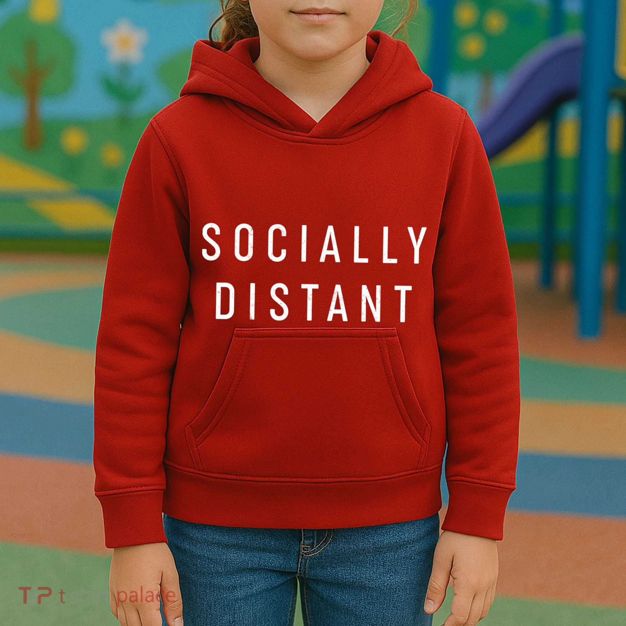Funny Socially Distant  Kids Hoodie