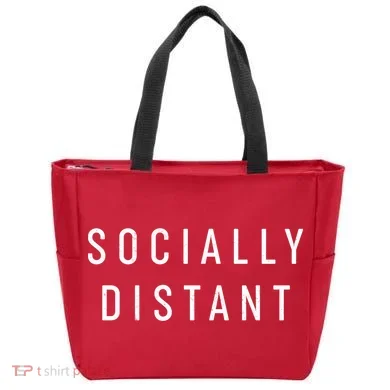 Funny Socially Distant Tote Bag