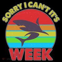 Funny Sorry I Can't It's Shark Week Backpack thumb 2