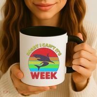 Funny Sorry I Can't It's Shark Week Coffee Mug thumb 3