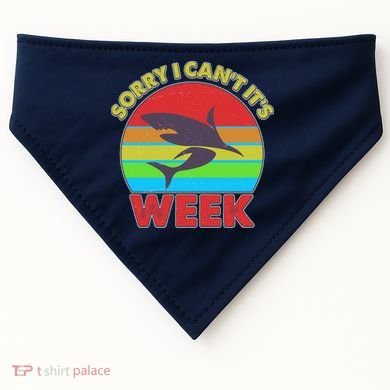 Funny Sorry I Can't It's Shark Week USA-Made Doggie Bandana