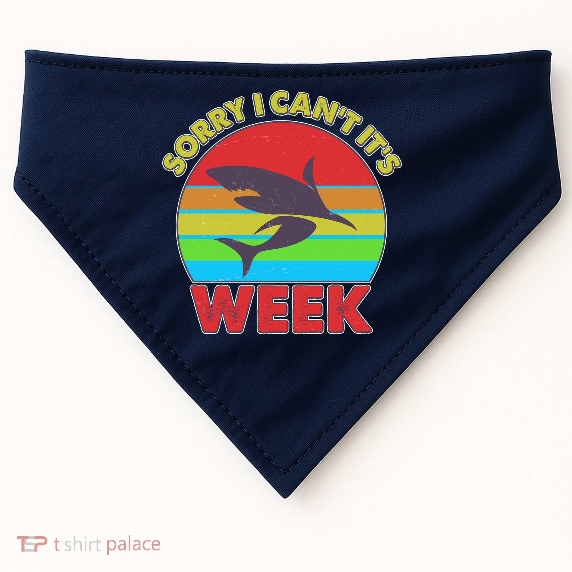 Funny Sorry I Can't It's Shark Week USA-Made Doggie Bandana