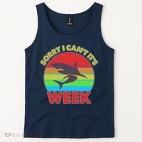 Funny Sorry I Can't It's Shark Week Tank Top thumb 2