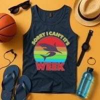 Funny Sorry I Can't It's Shark Week Tank Top thumb 4