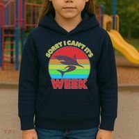 Funny Sorry I Can't It's Shark Week Kids Hoodie thumb 3