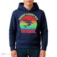 Funny Sorry I Can't It's Shark Week Kids Hoodie thumb 4