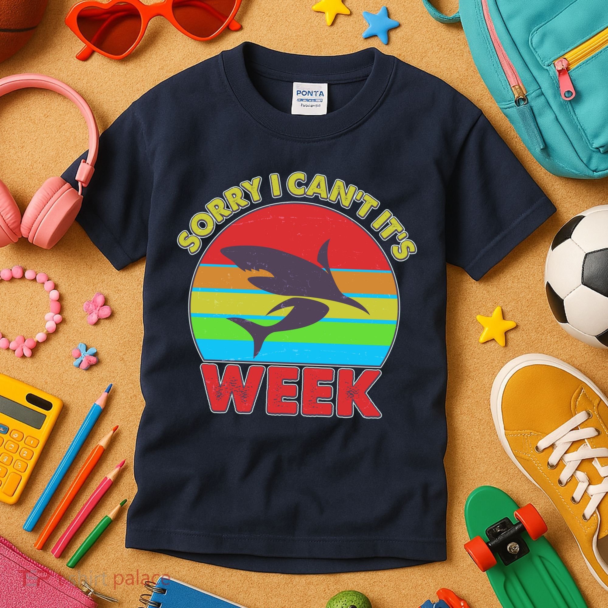 Funny Sorry I Can't It's Shark Week Kids T-Shirt