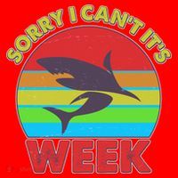 Funny Sorry I Can't It's Shark Week Santa Hat thumb 1