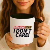 Funny Spoof Meme Breaking News I Don't Care Coffee Mug thumb 3