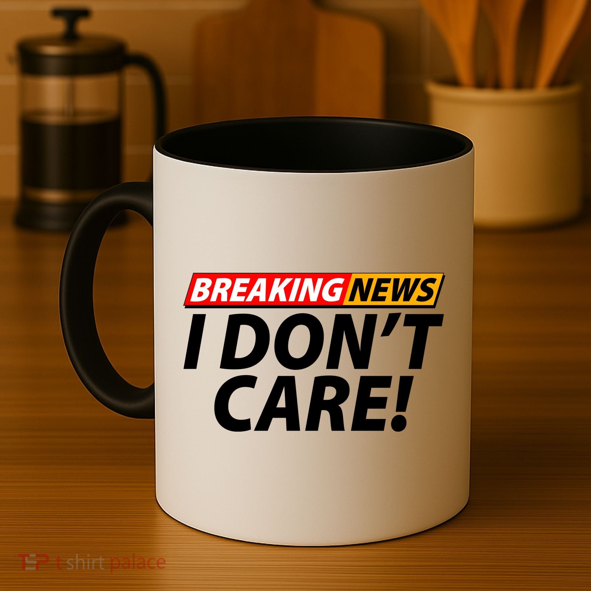 Funny Spoof Meme Breaking News I Don't Care Coffee Mug
