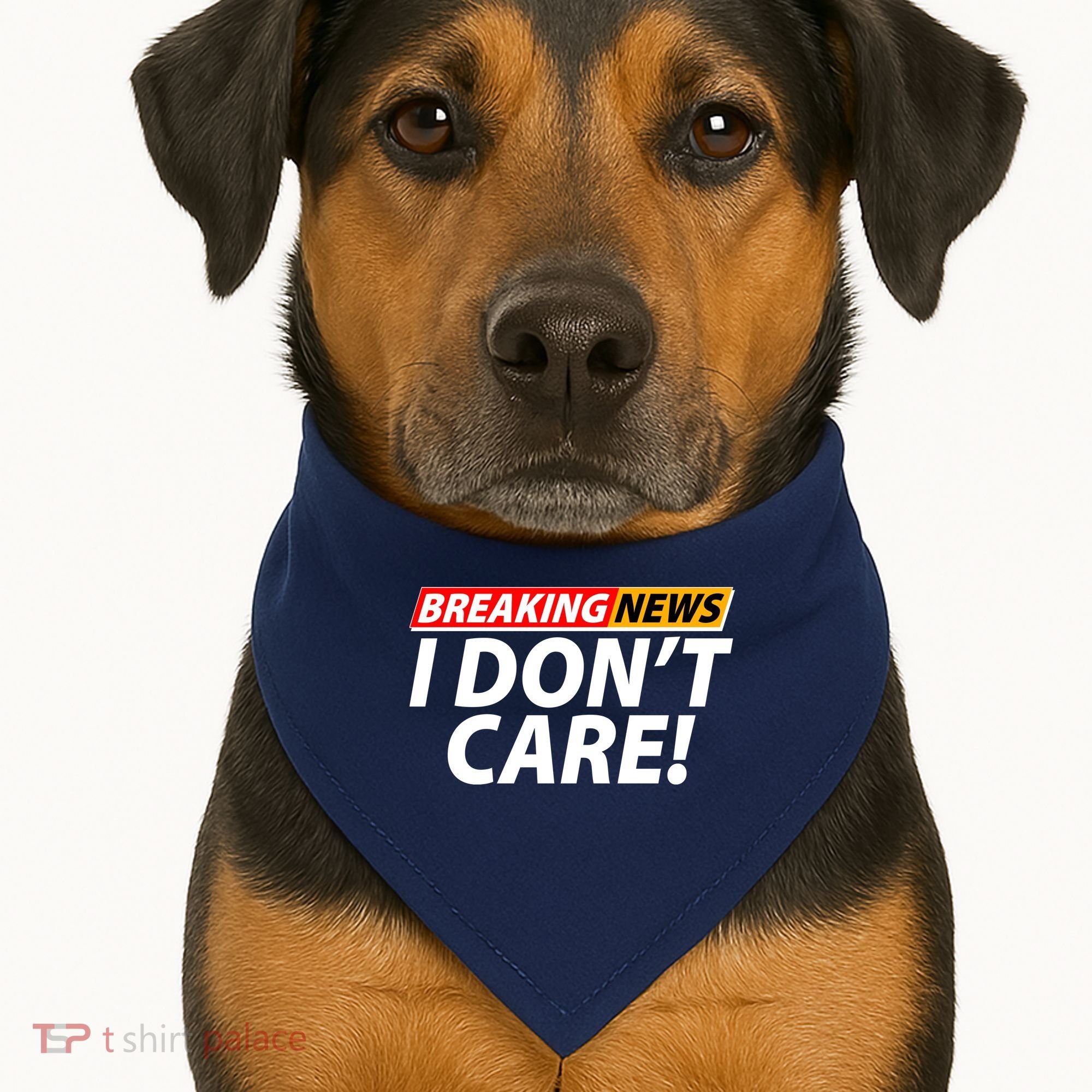 Funny Spoof Meme Breaking News I Don't Care USA-Made Doggie Bandana
