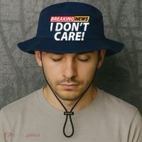 Funny Spoof Meme Breaking News I Don't Care Bucket Hat thumb 2