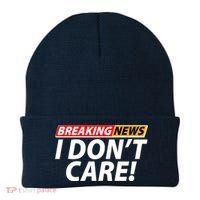 Funny Spoof Meme Breaking News I Don't Care Beanie thumb 0