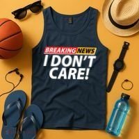 Funny Spoof Meme Breaking News I Don't Care Tank Top thumb 4