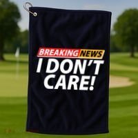 Funny Spoof Meme Breaking News I Don't Care Golf Towel thumb 1
