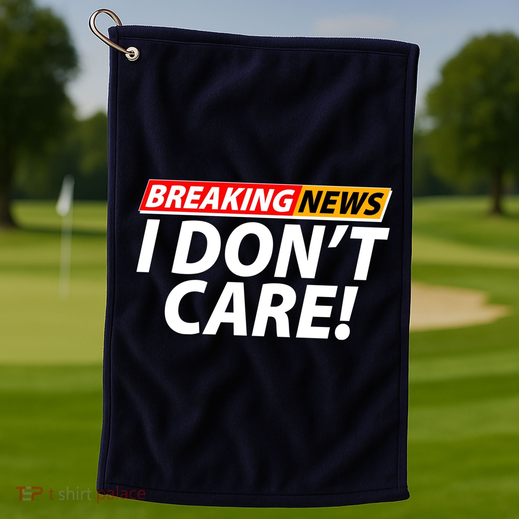 Funny Spoof Meme Breaking News I Don't Care Golf Towel
