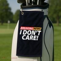 Funny Spoof Meme Breaking News I Don't Care Golf Towel thumb 2