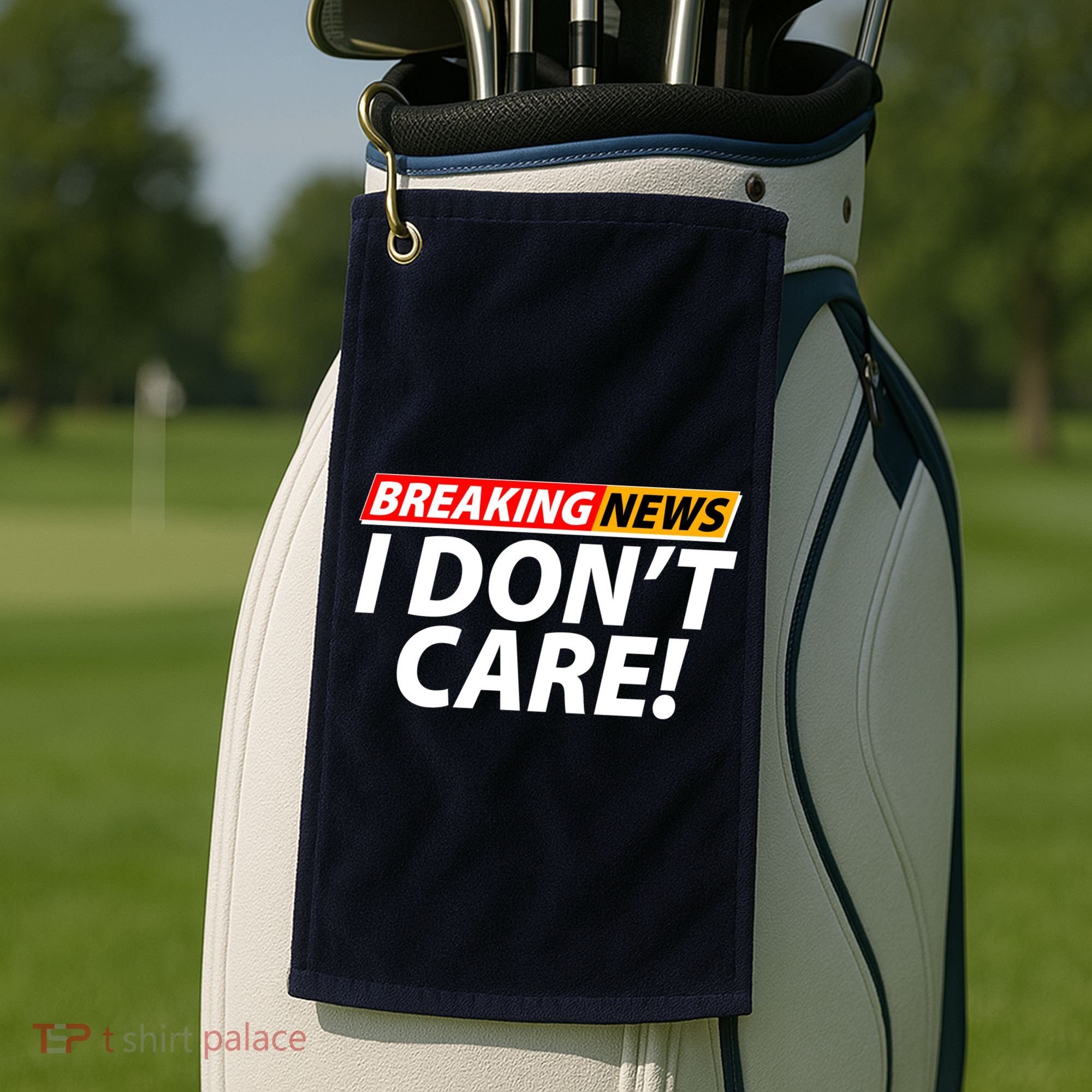 Funny Spoof Meme Breaking News I Don't Care Golf Towel
