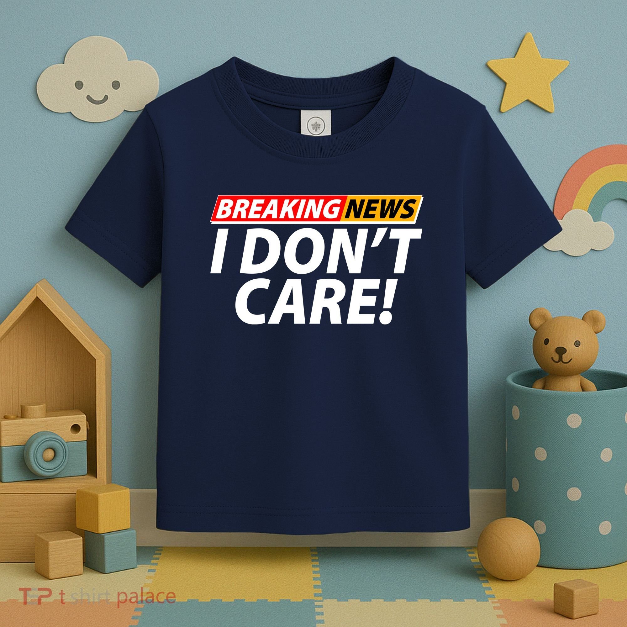 Funny Spoof Meme Breaking News I Don't Care Toddler T-Shirt