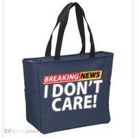 Funny Spoof Meme Breaking News I Don't Care Tote Bag thumb 2