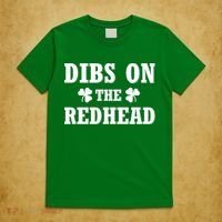 Funny St. Patrick's Day - Dibs On The Redhead T-Shirt thumb 5