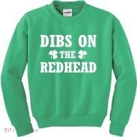 Funny St. Patrick's Day - Dibs On The Redhead Kids Sweatshirt thumb 0
