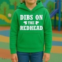 Funny St. Patrick's Day - Dibs On The Redhead Kids Hoodie thumb 3