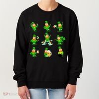 Funny St. Patrick's Day Shamrock Beer Leprechaun Emojis Women's Sweatshirt thumb 0