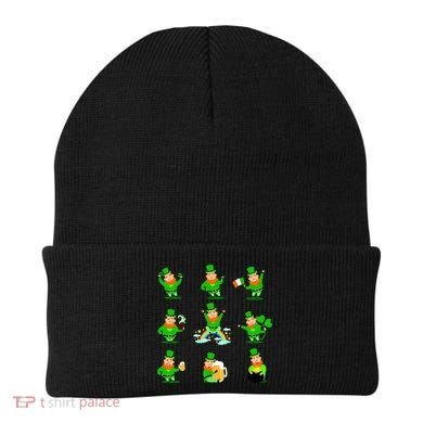 Funny St. Patrick's Day Shamrock Beer Leprechaun Emojis Beanie